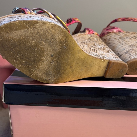 Steve Madden Embellished Pink Wedge Sandals- No Box - Picture 4 of 8